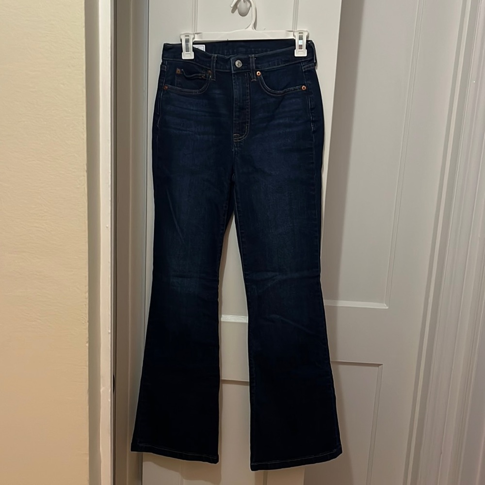 EUC - Gap High Rise Flare Jeans - Dark Wash